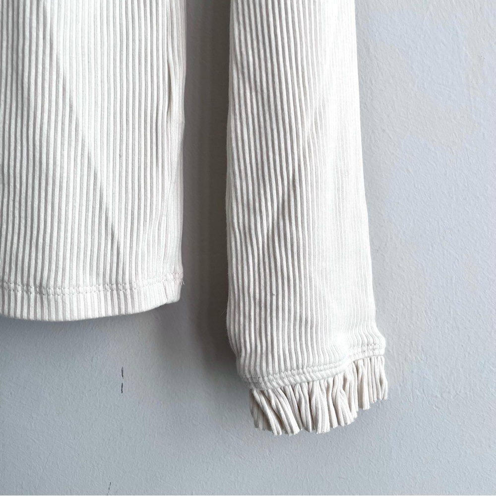 J.Crew Long Sleeve Ribbed Ruffle Neck Top - Picture 6 of 11